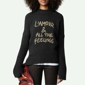 Zadig & Voltaire Women’s Malta We Feelings Anthracite Sweater Size S